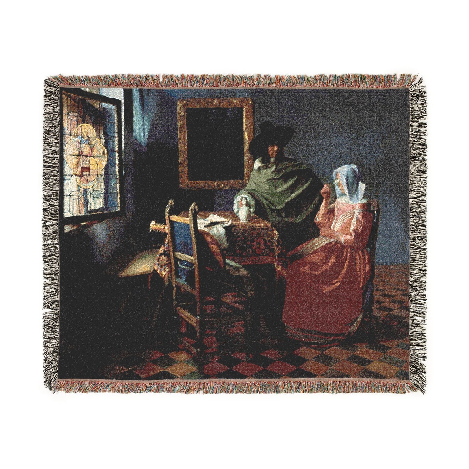 The Glass of Wine - Johannes Vermeer Tapestry Blanket
