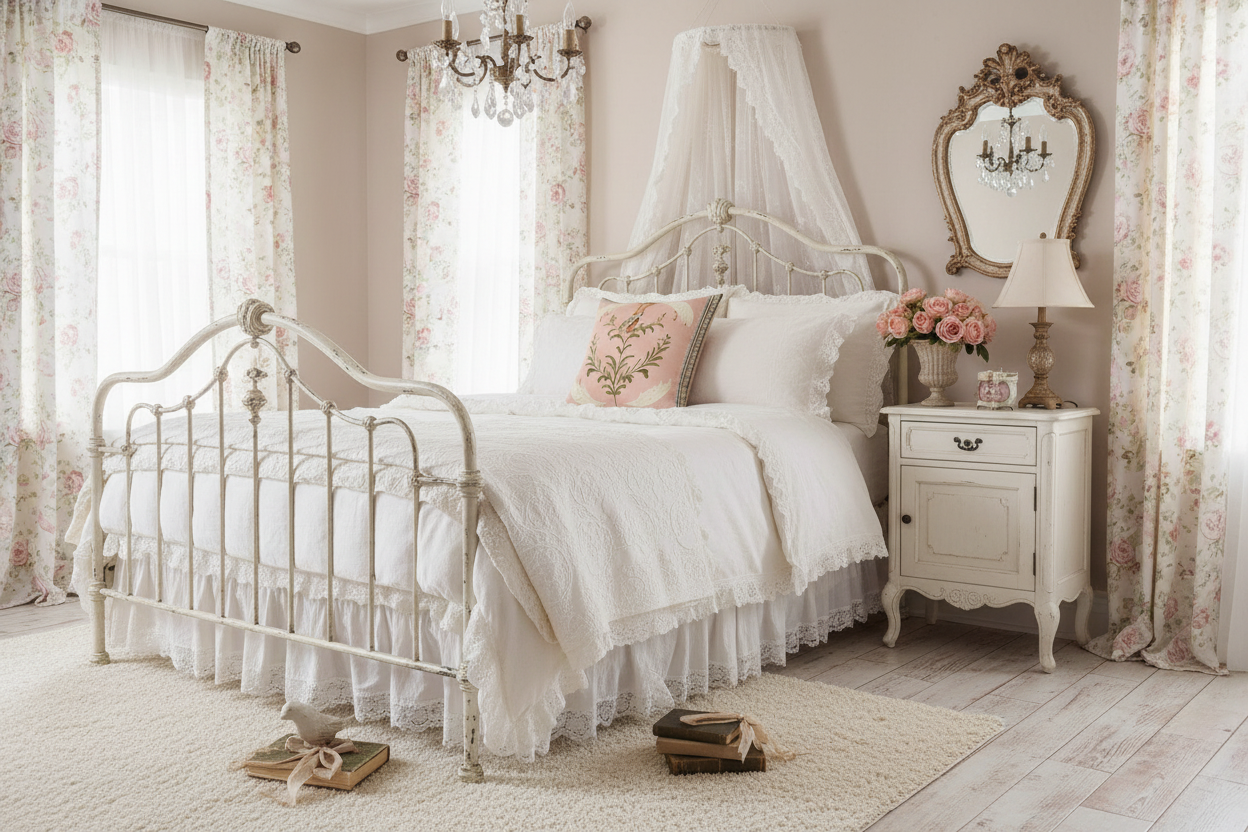 Folk Garden Finch Throw Pillow