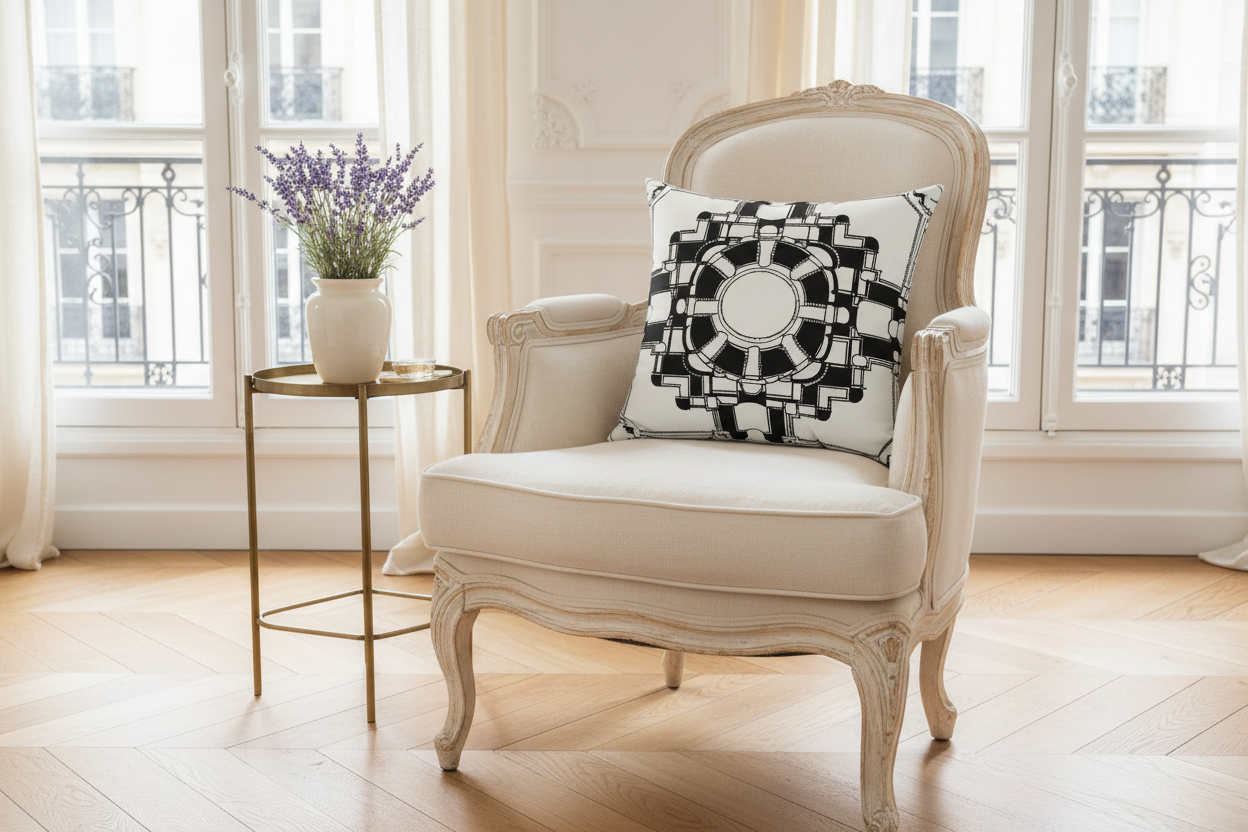 Cathedral Core Blueprint Throw Pillow