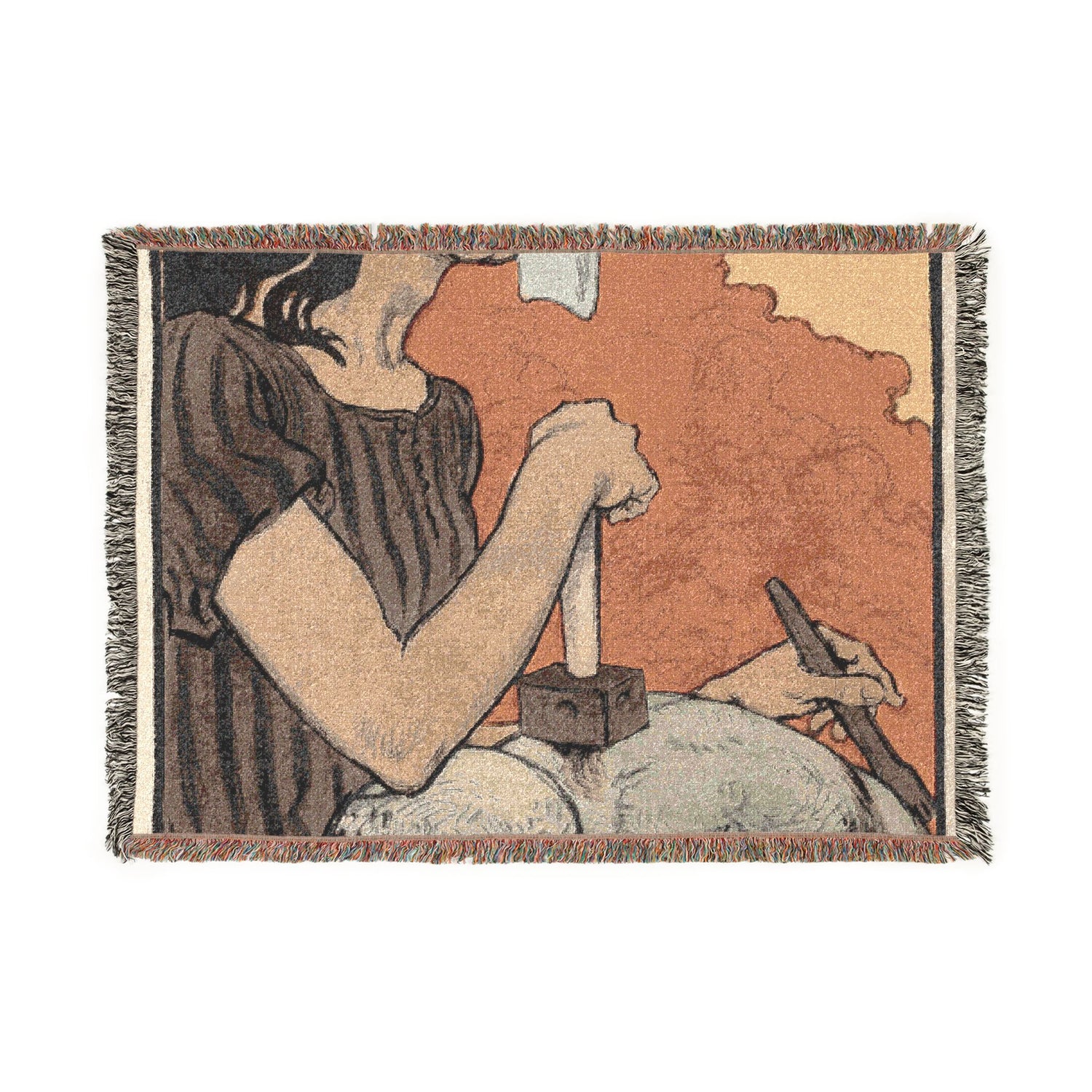 Sculptress - Eugène Grasset Tapestry Blanket