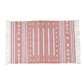 Enhance your space with the delicate beauty of the "Handwoven Peach and White Patterned Cotton Rug with Fringes." Its soft peach tones and intricate pattern evoke a sense of warmth and sophistication, while the fringes add a charming detail. Handcrafted with care, this rug brings a touch of elegance and comfort to any room in your home.