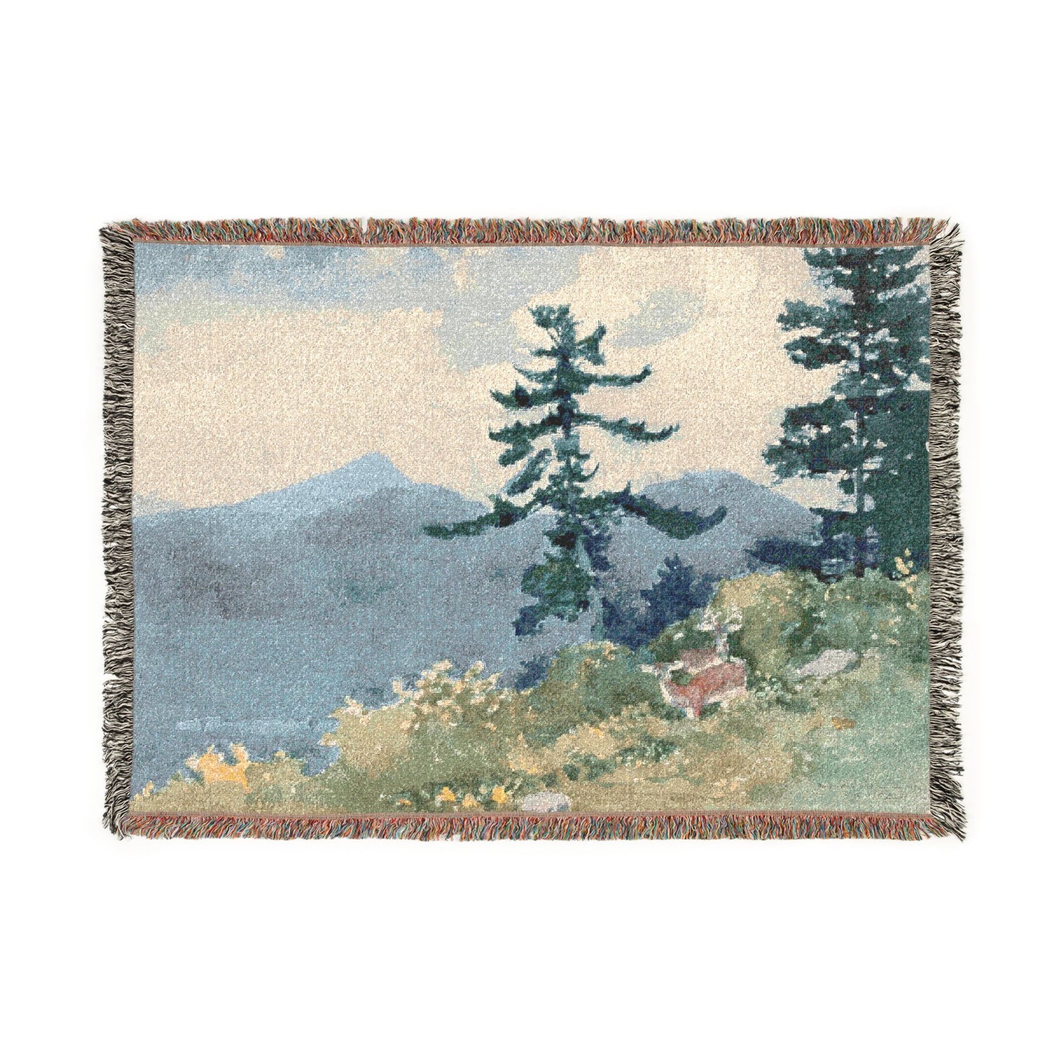 North Woods Club, Adirondacks - Winslow Homer Tapestry Blanket