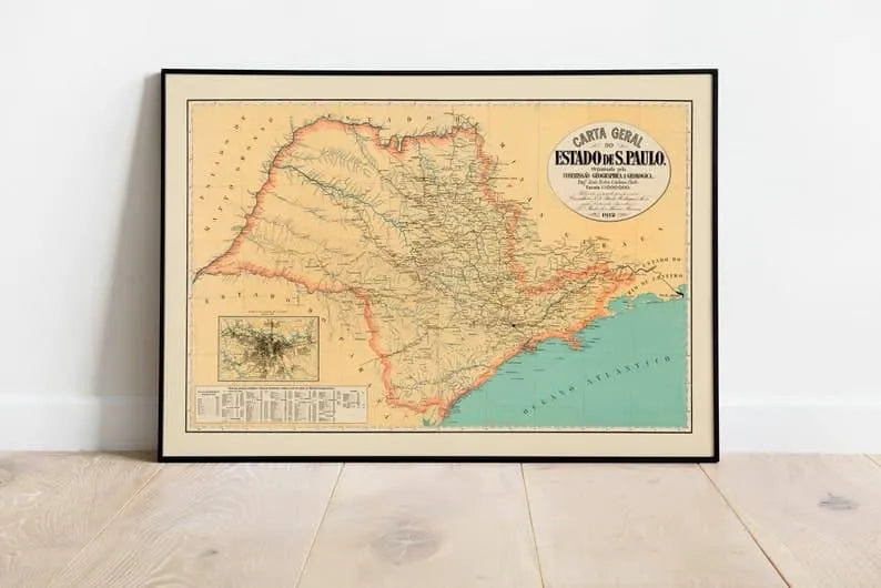 Sao Paulo Map Print| Art History