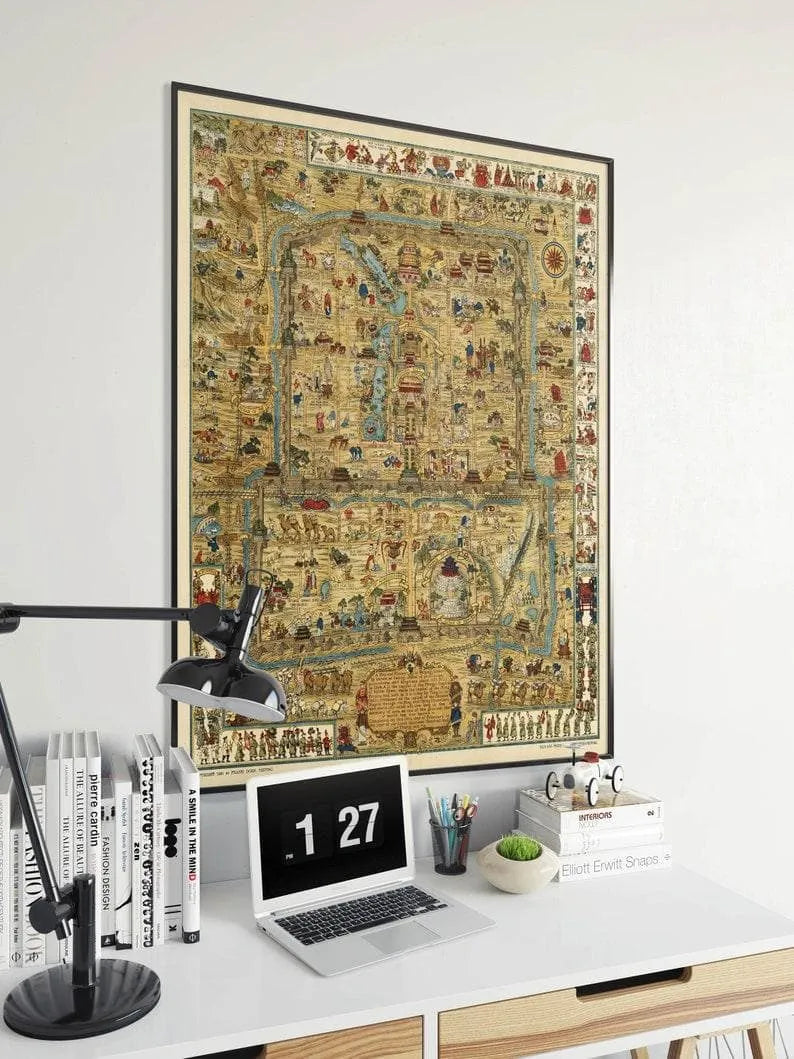 1936 Beijing Map Poster Print