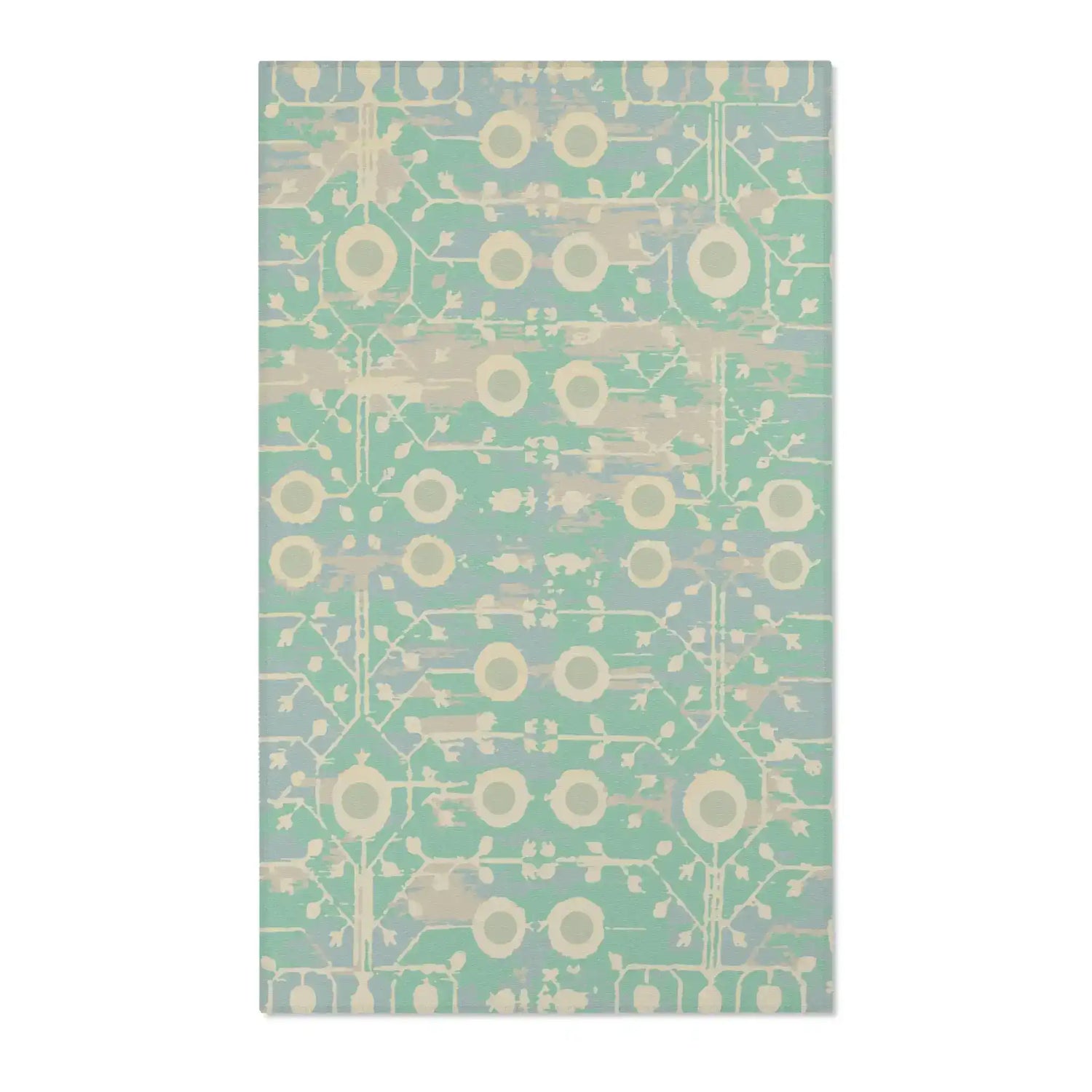 Pastel Mint Geometric Garden Accent Rug