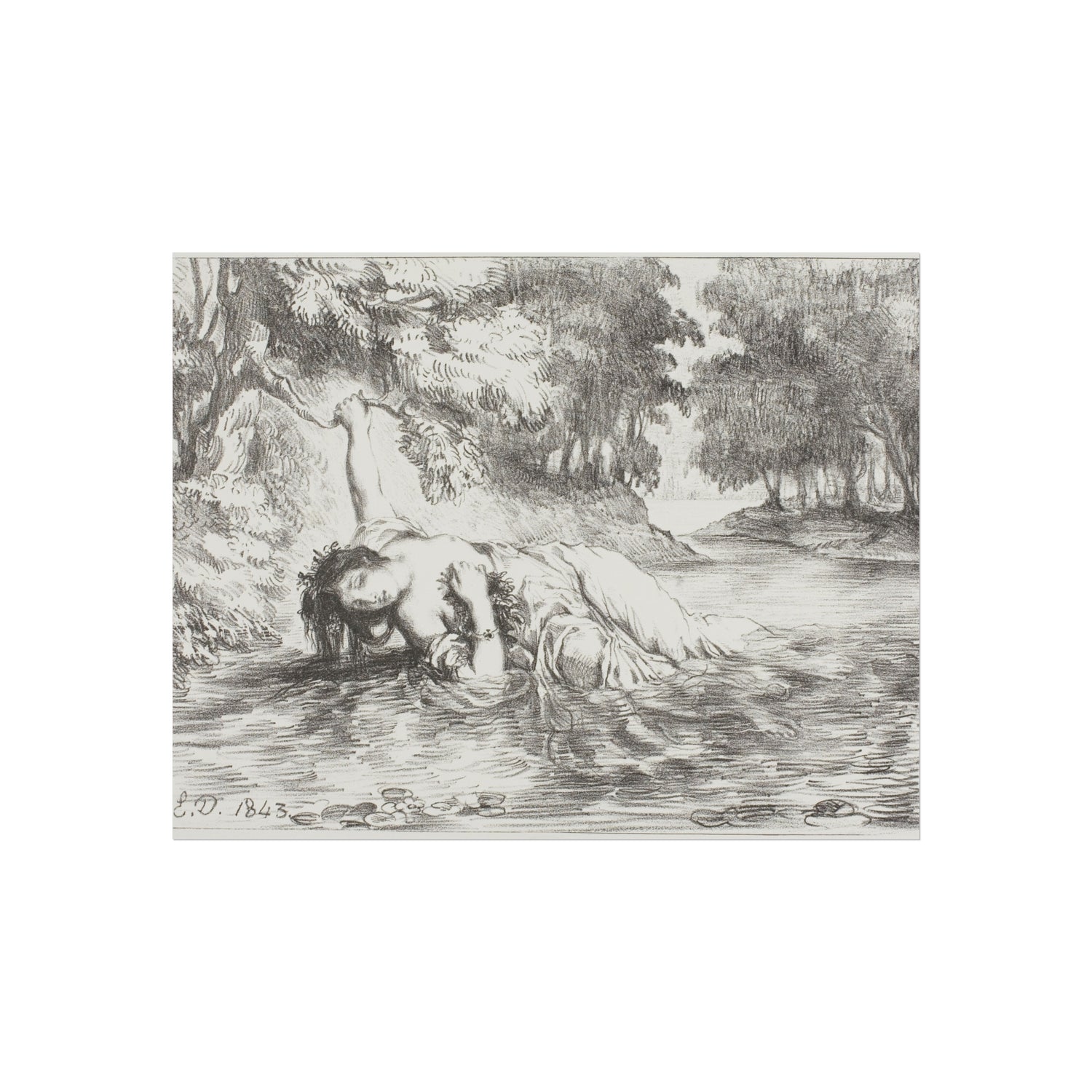 Ophelia's Death - Eugène Delacroix Fine Art Poster