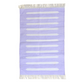 Handwoven Lavender and White Stripe Cotton Rug with Fringes