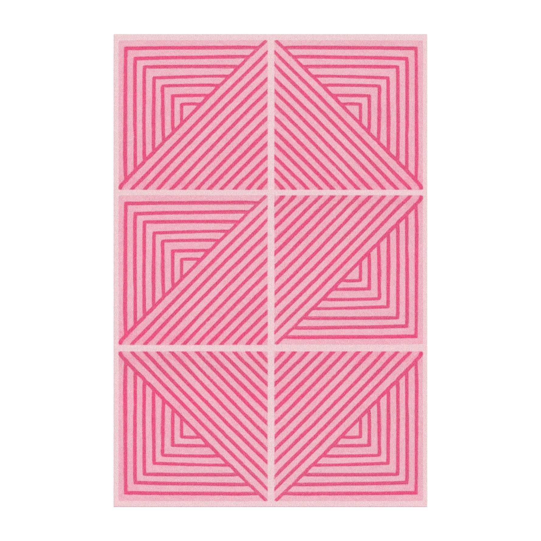 Contemporary Pink Geometric Hand Tufted Wool Rug