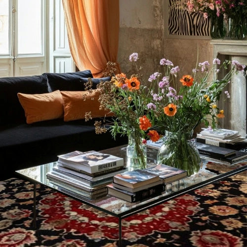 Red custom rug
