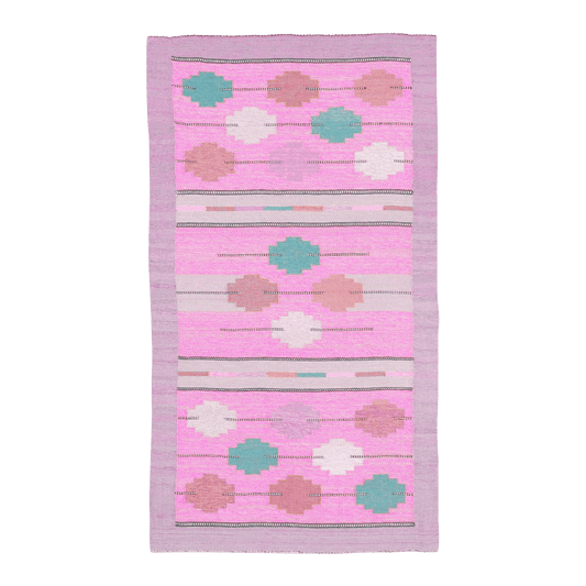 Fez Flair Dhurrie Cotton Rug - Pink