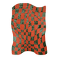 Orange and Green Wavy Checker Hand Tufted Wool Rug