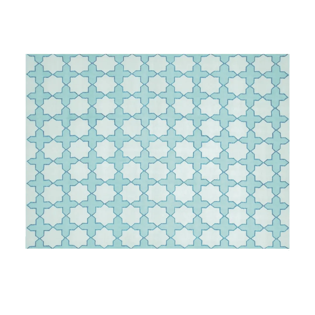 Chateau Classic Dhurrie Cotton Rug - Blue