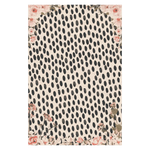 Pastel Pink Floral Animal Print Hand Tufted Rug