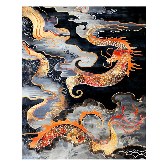 Ember Dragon’s Mystical Ascent Hand Tufted Rug