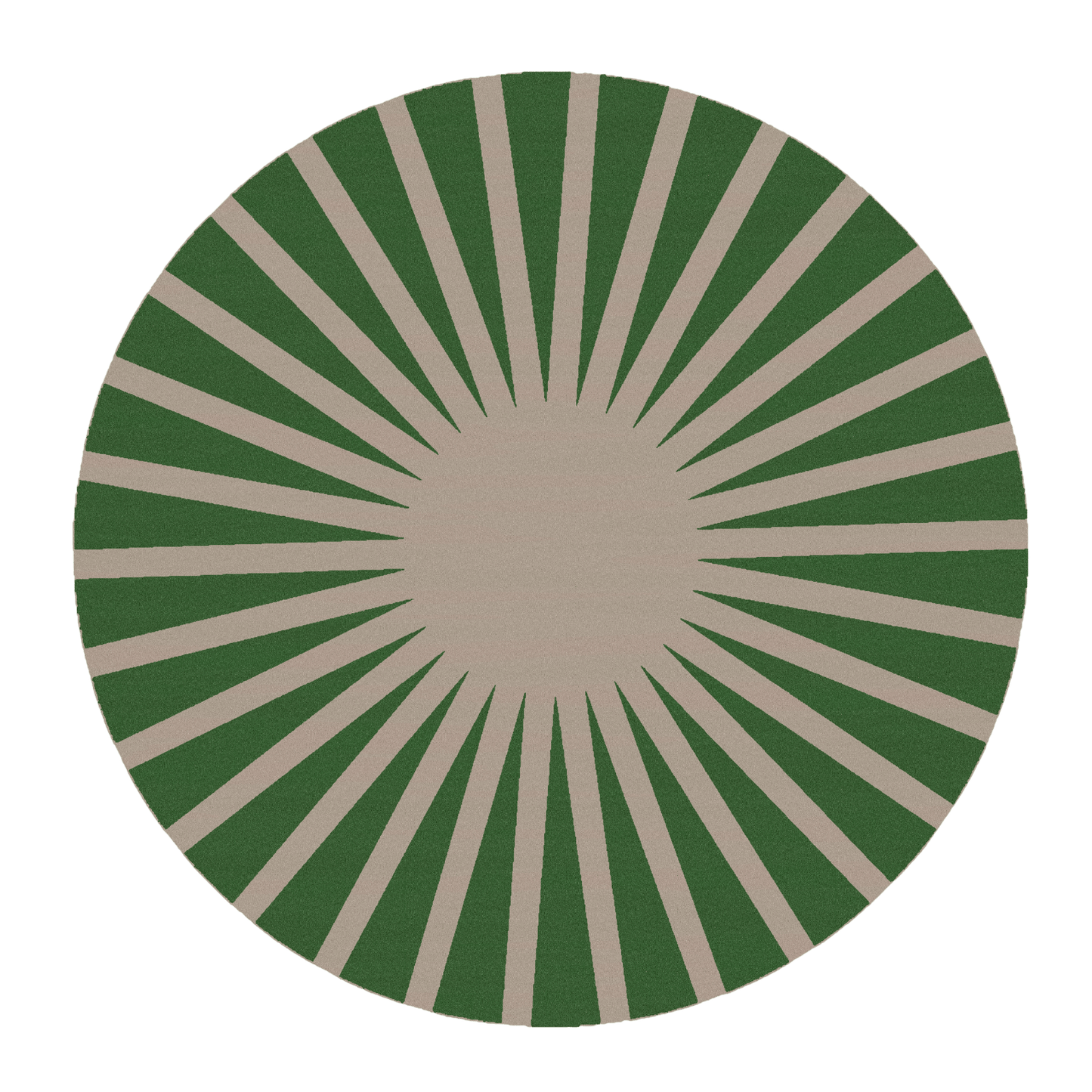 Contemporary Green and Tan Ray Round Hand Tufted Wool Rug