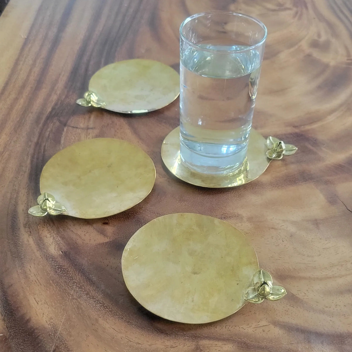 Recycled Bullet Brass 3D Flower Coaster Set of 4 - Rumduol