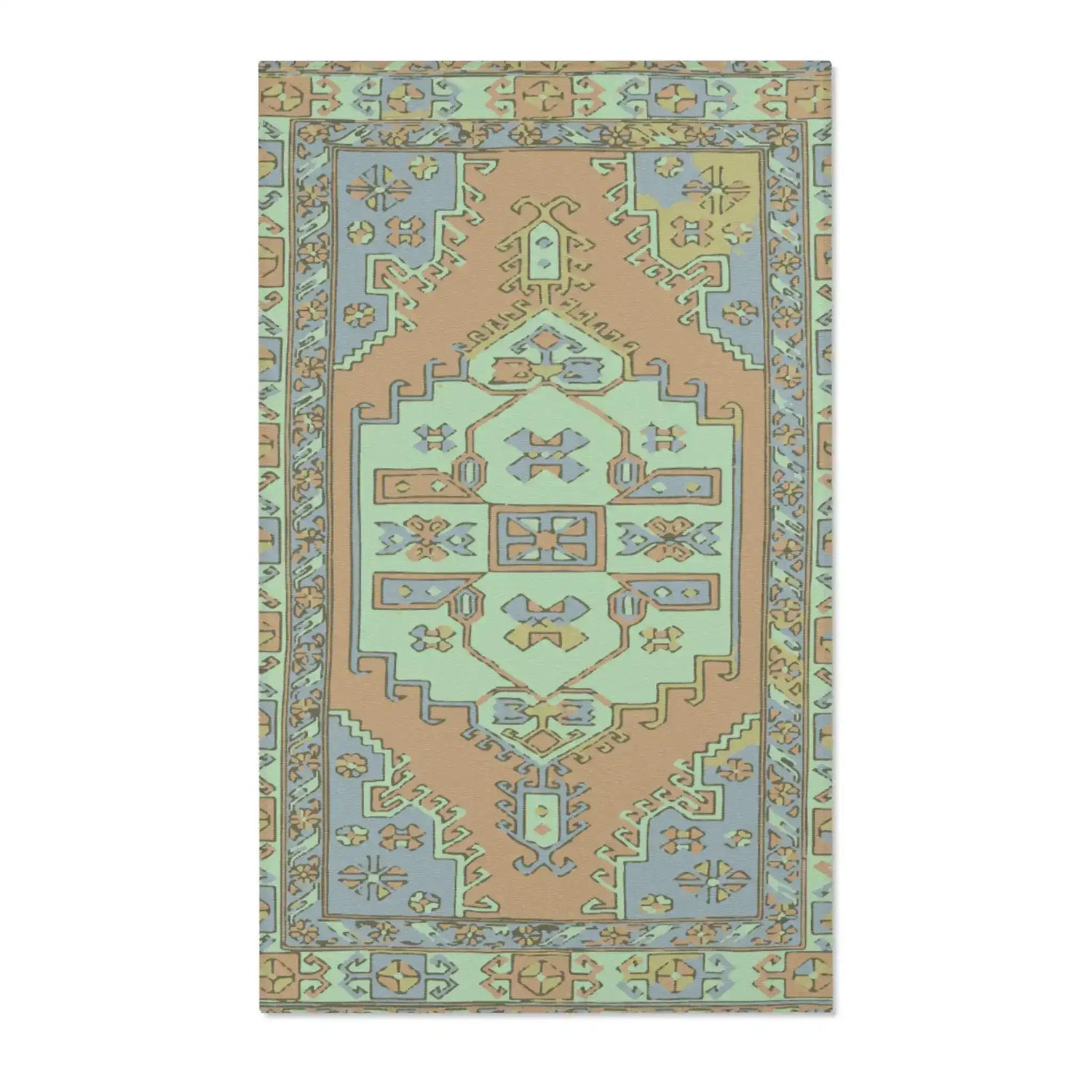 Mint, Terracotta & Sky Blue Southwestern Accent Rug