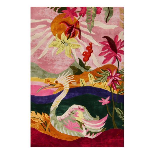Embark on a journey of enchantment with our Mystic Swan Hand Tufted Rug. This extraordinary piece transports you to a realm of tranquility, where graceful elements glide amidst ethereal landscapes. 