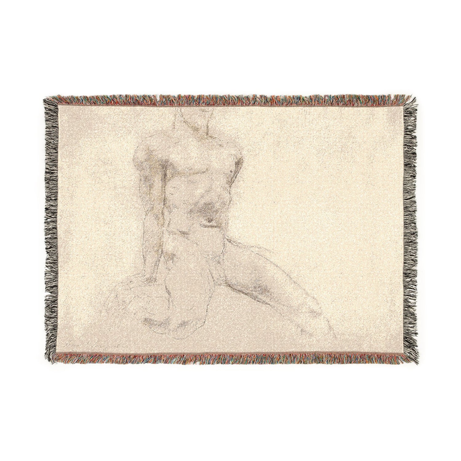 Seated Male Nude with Extended Leg - John Singer Sargent Tapestry Blanket