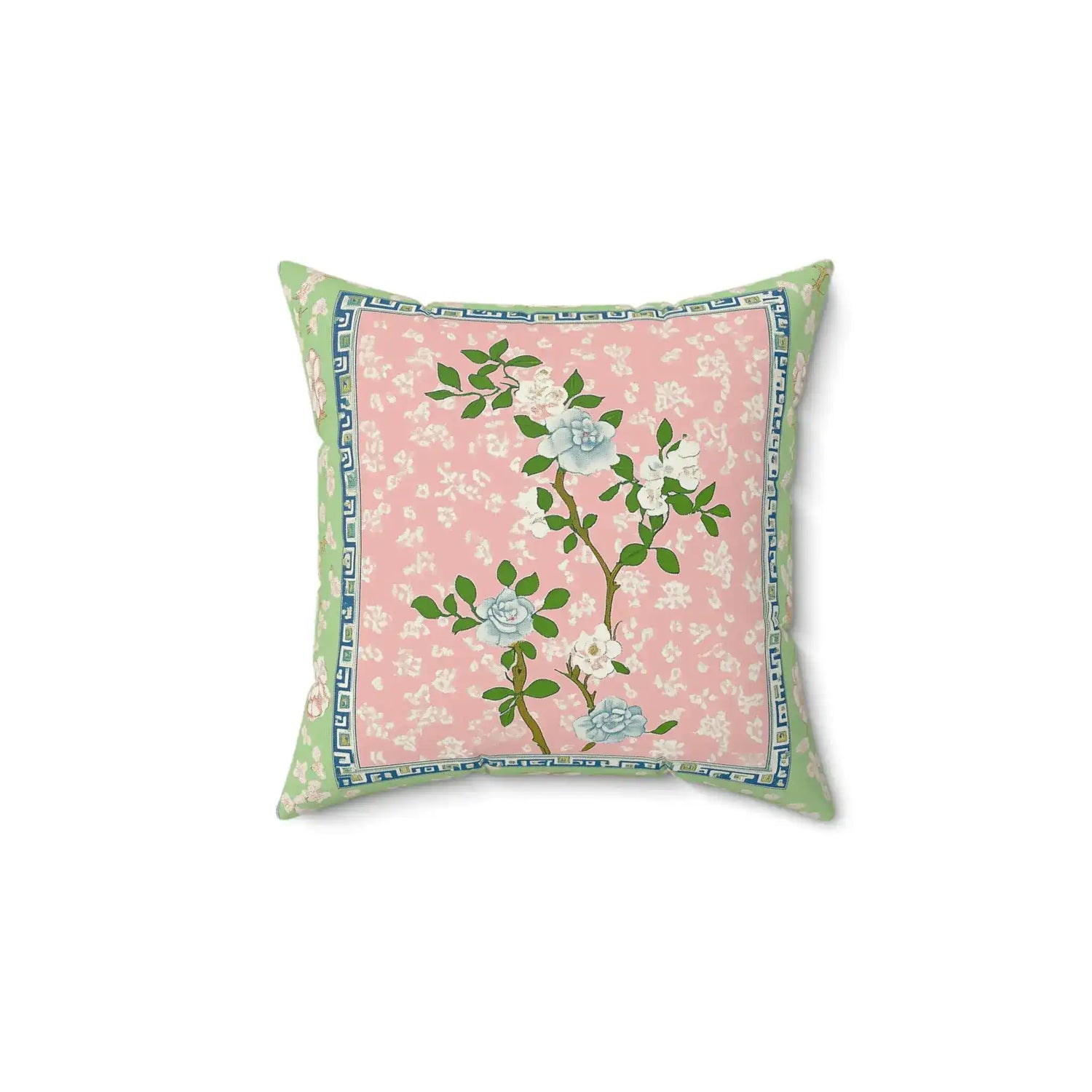 Chinoiserie Blossom Frame Throw Pillow
