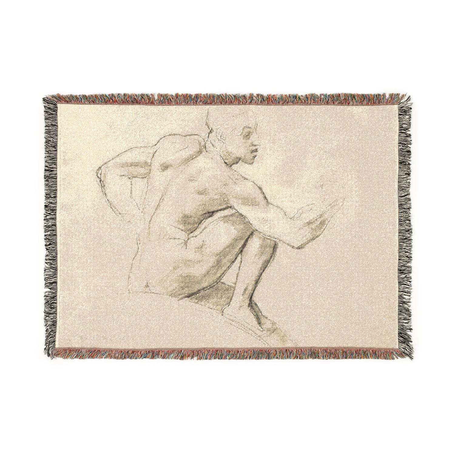 Seated Male Nude - John Singer Sargent Tapestry Blanket
