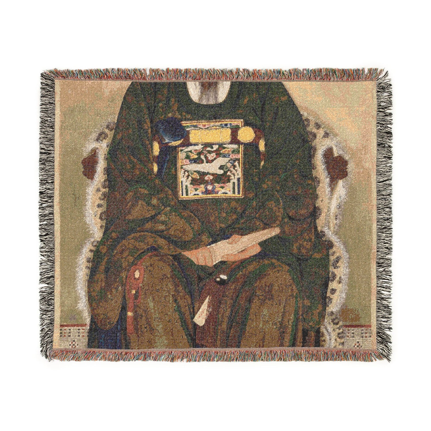 Portrait of a Government Official Woven Throw Blanket