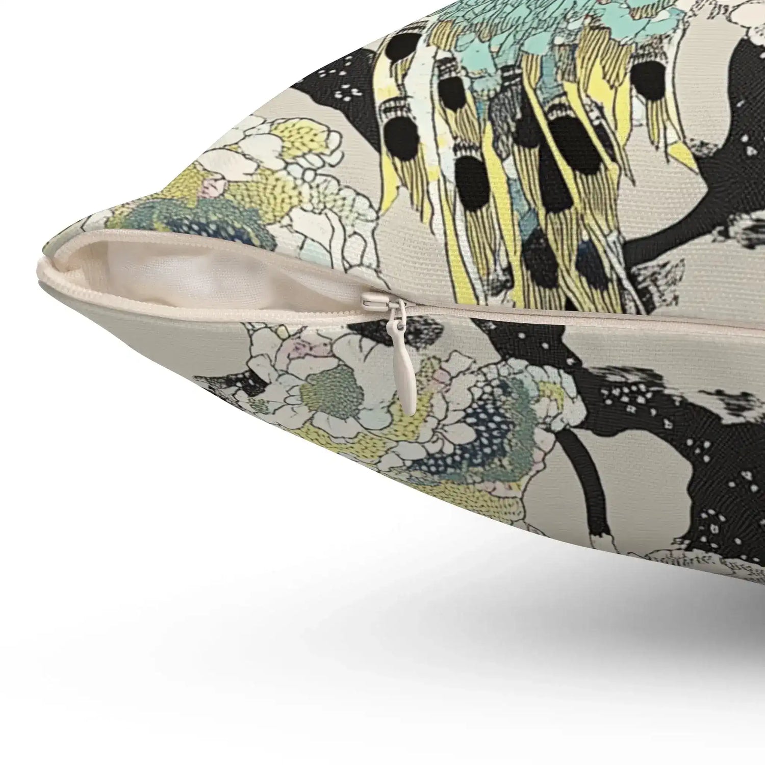 Romantic Cranes in Bloom Throw Pillow