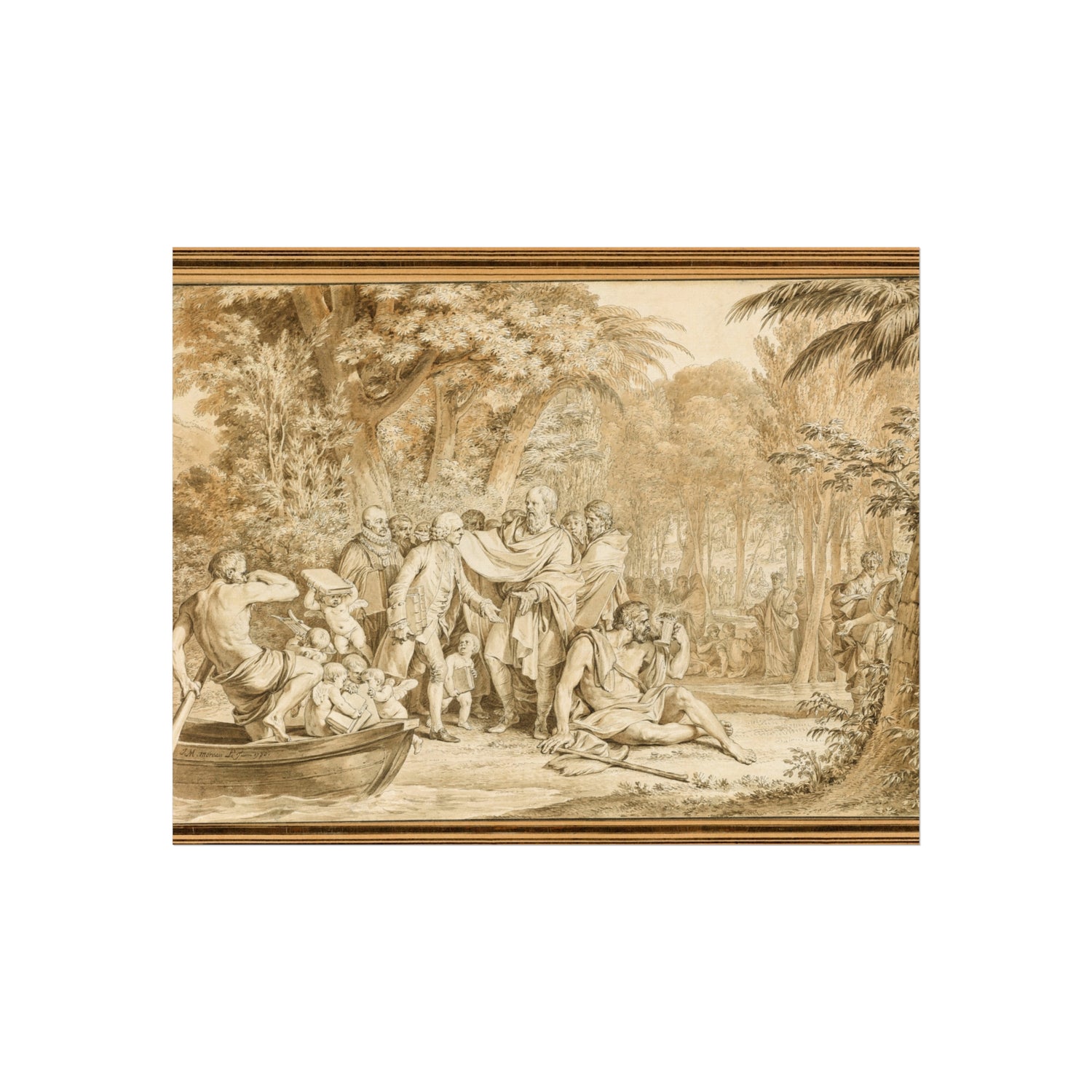 Jean Michel Moreau - The Arrival of Jean-Jacques Rousseau to the Champs-Élysées | Fine Art Poster