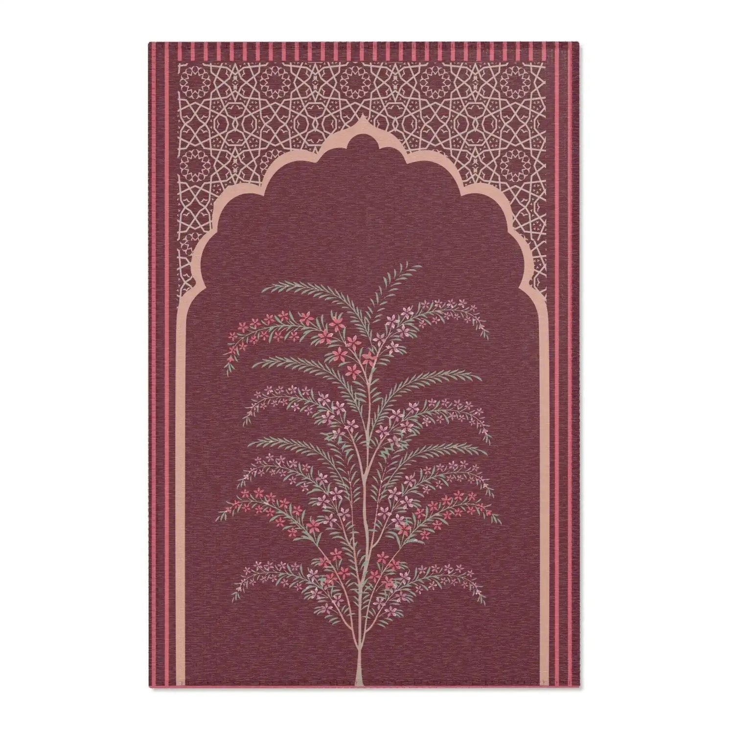 Crimson Bloom Arch Accent Rug