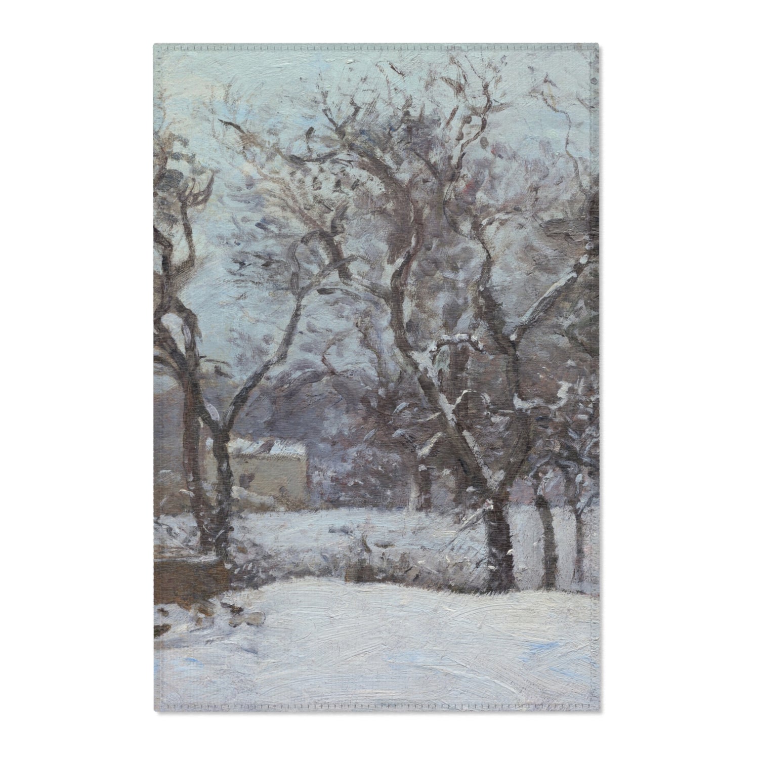 Snow at Louveciennes - Camille Pissarro Area Rug