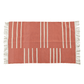 The Handwoven Orange and White Minimalistic Cotton Rug with Fringes is a stylish and contemporary addition to your living space. Crafted with precision and care, this rug showcases a minimalistic design that seamlessly blends simplicity with modern aesthetics.