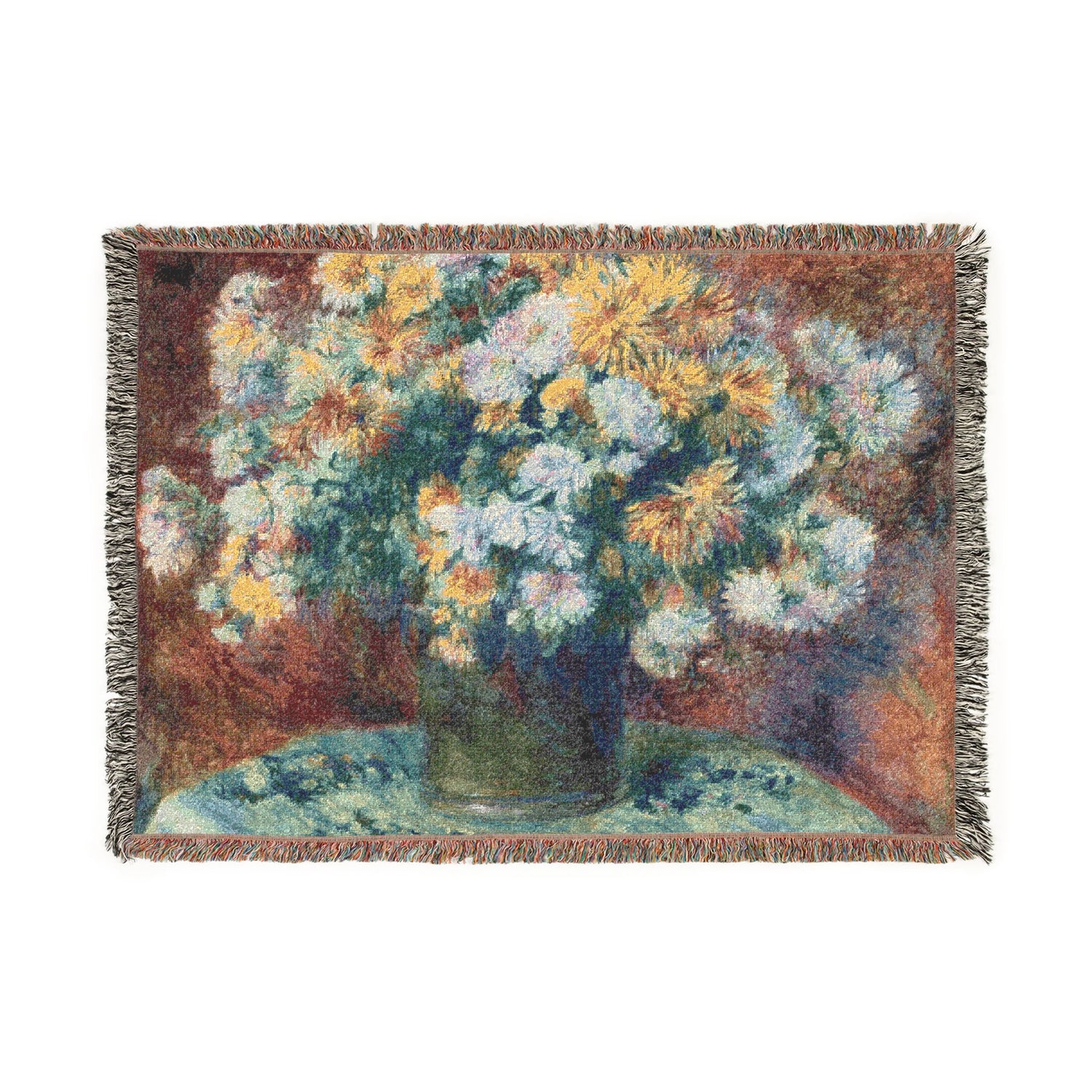 Chrysanthemums - Pierre-Auguste Renoir Tapestry Blanket
