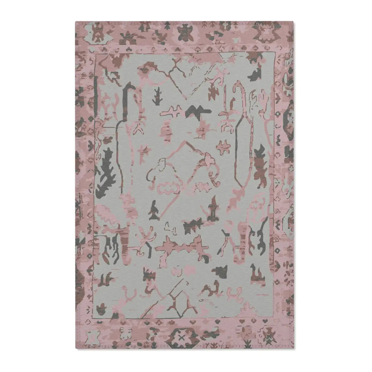 Blush Pink Tribal Medallion Accent Rug