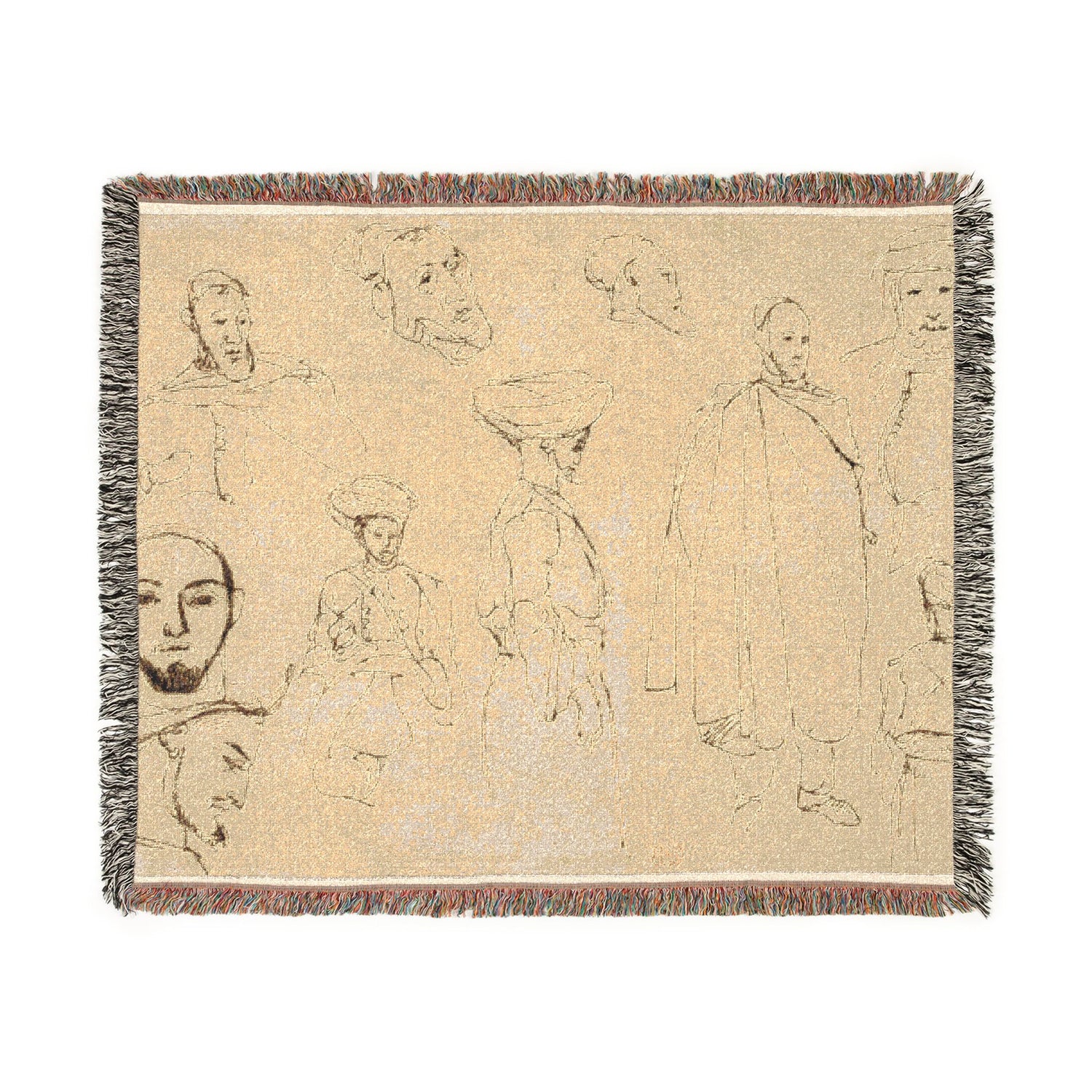 Sketches of Algerian Men - Eugène Delacroix Tapestry Blanket