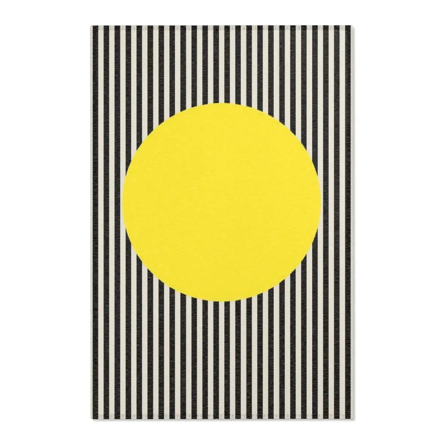 Bold Yellow Circle Optical Accent Rug