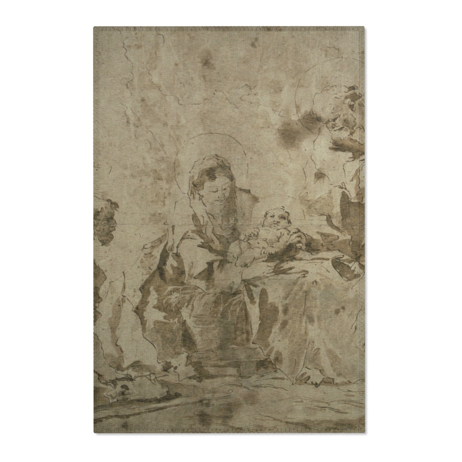 Adoration of the Shepherds - Francesco Guardi Area Rug