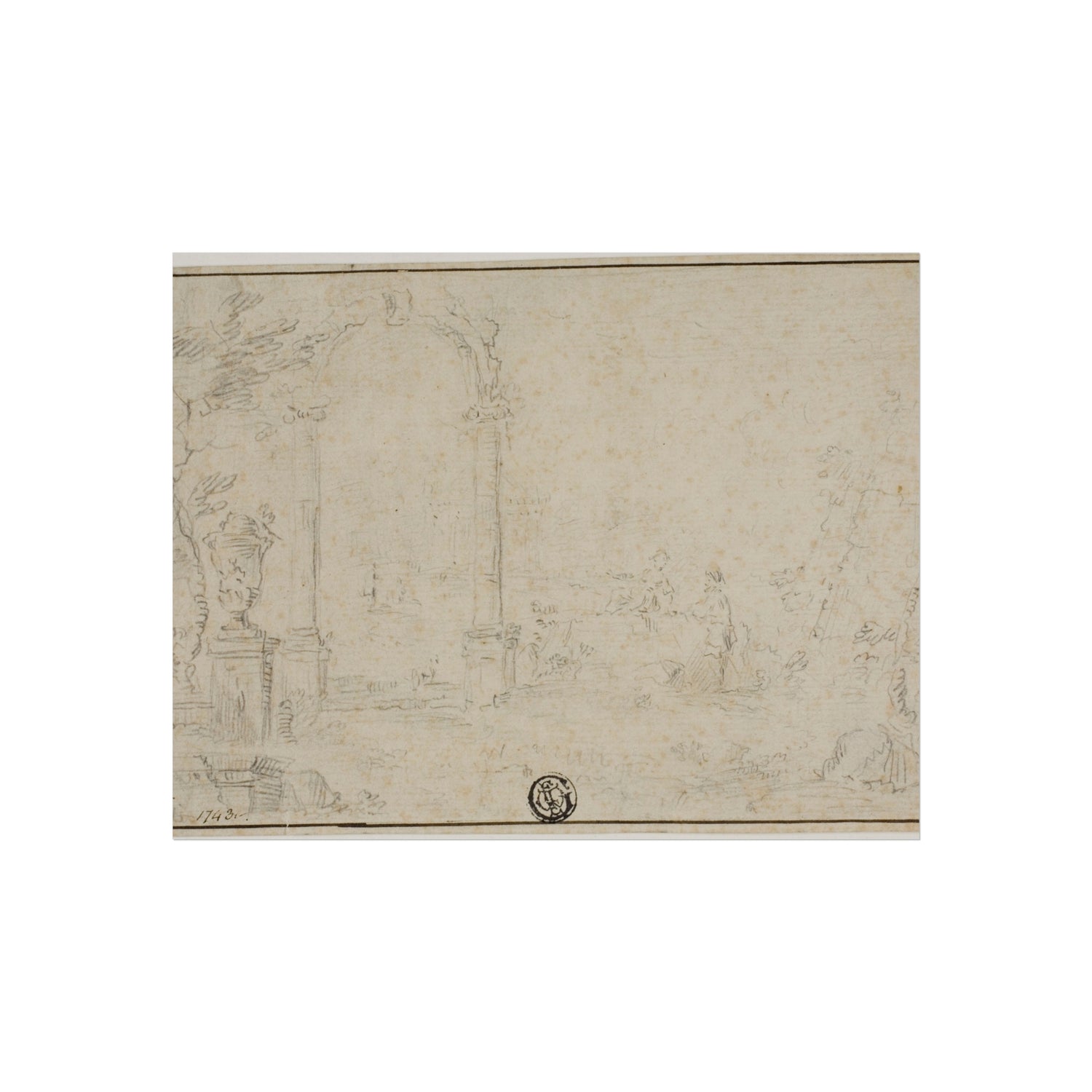 Ruins in a Park, Two Figures - Francesco Guardi Fine Art Poster