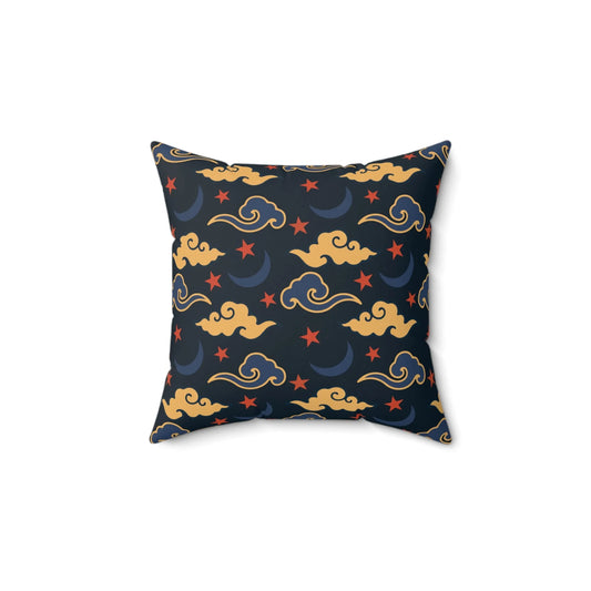 Retro Night Sky Spun Throw Pillow