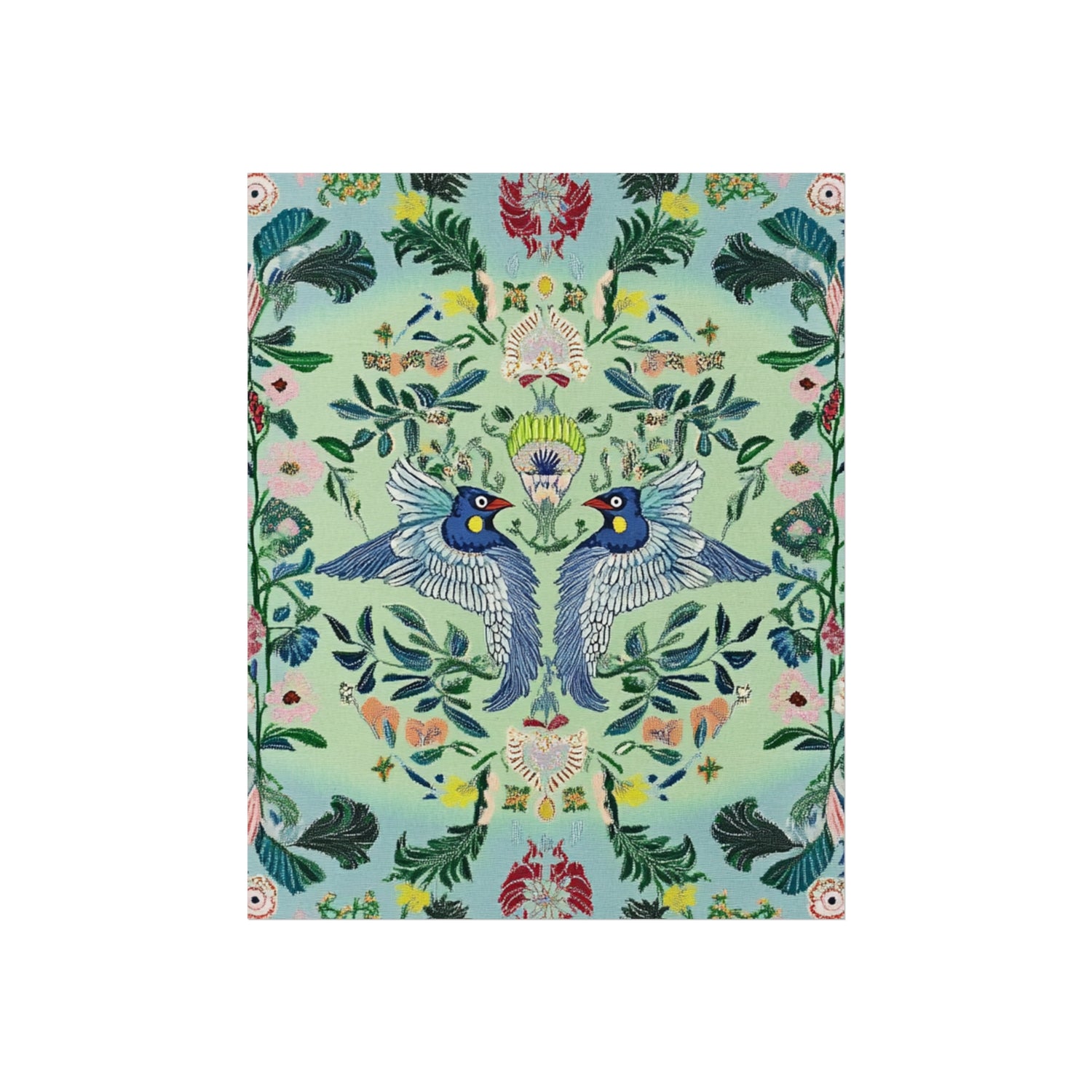 Twin Songbirds – Folk Garden Fine Art Poster