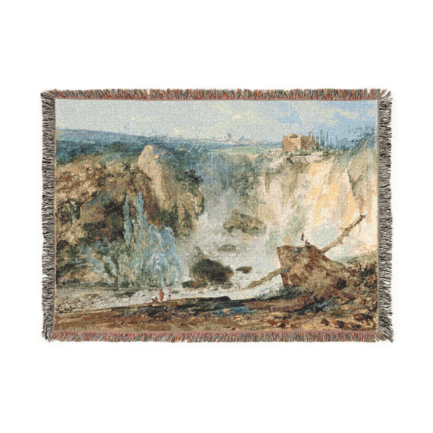 Waterfall - Louis Gabriel Moreau Tapestry Blanket