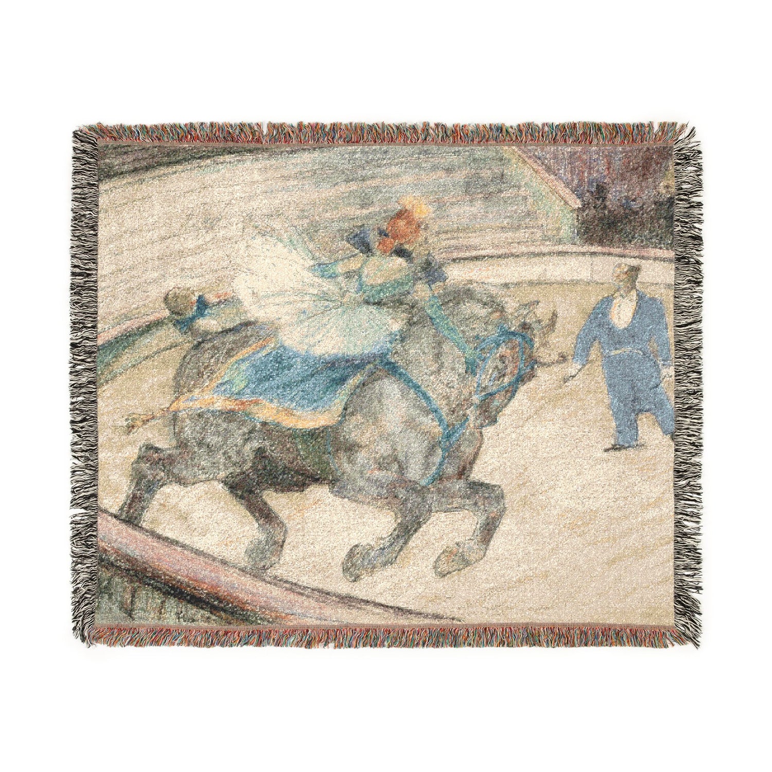 At the Circus Work in the Ring - Henri de Toulouse-Lautrec Tapestry Blanket