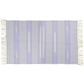 Handwoven Lilac and White Mini Stripe Cotton Rug with Fringes