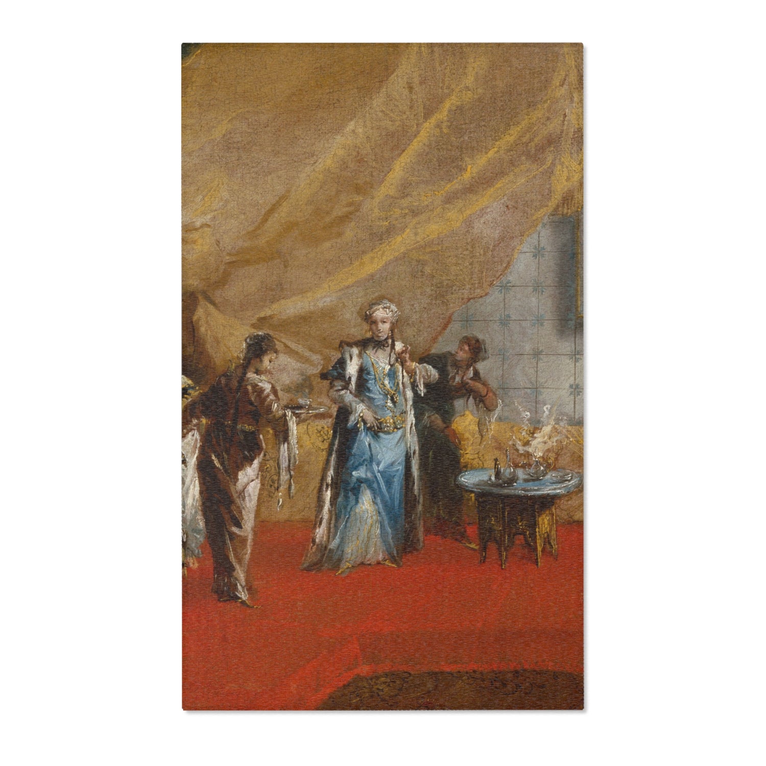 Interior a Sultana Taking Coffee in the Harem - Giovanni Antonio Guardi Area Rug