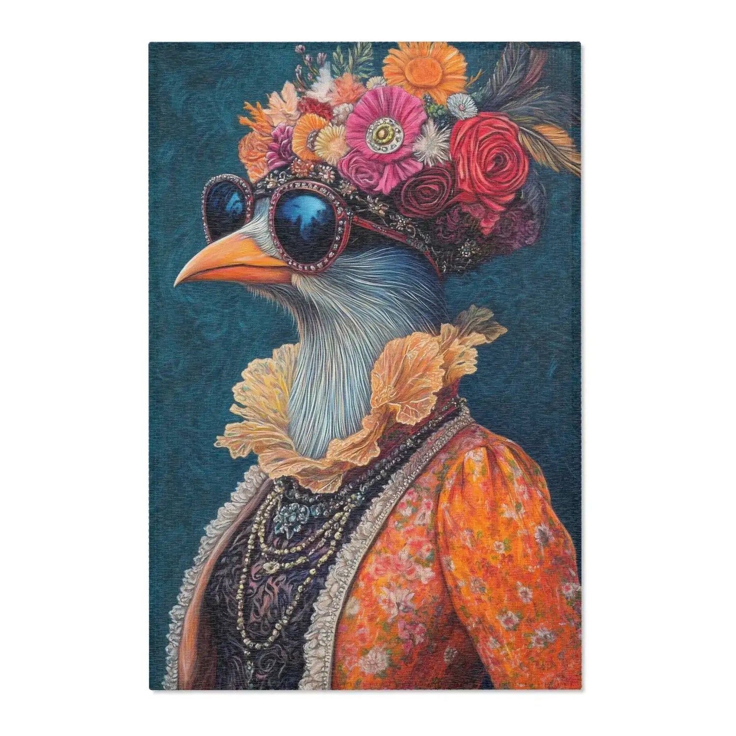 Chic Renaissance Bird Accent Rug