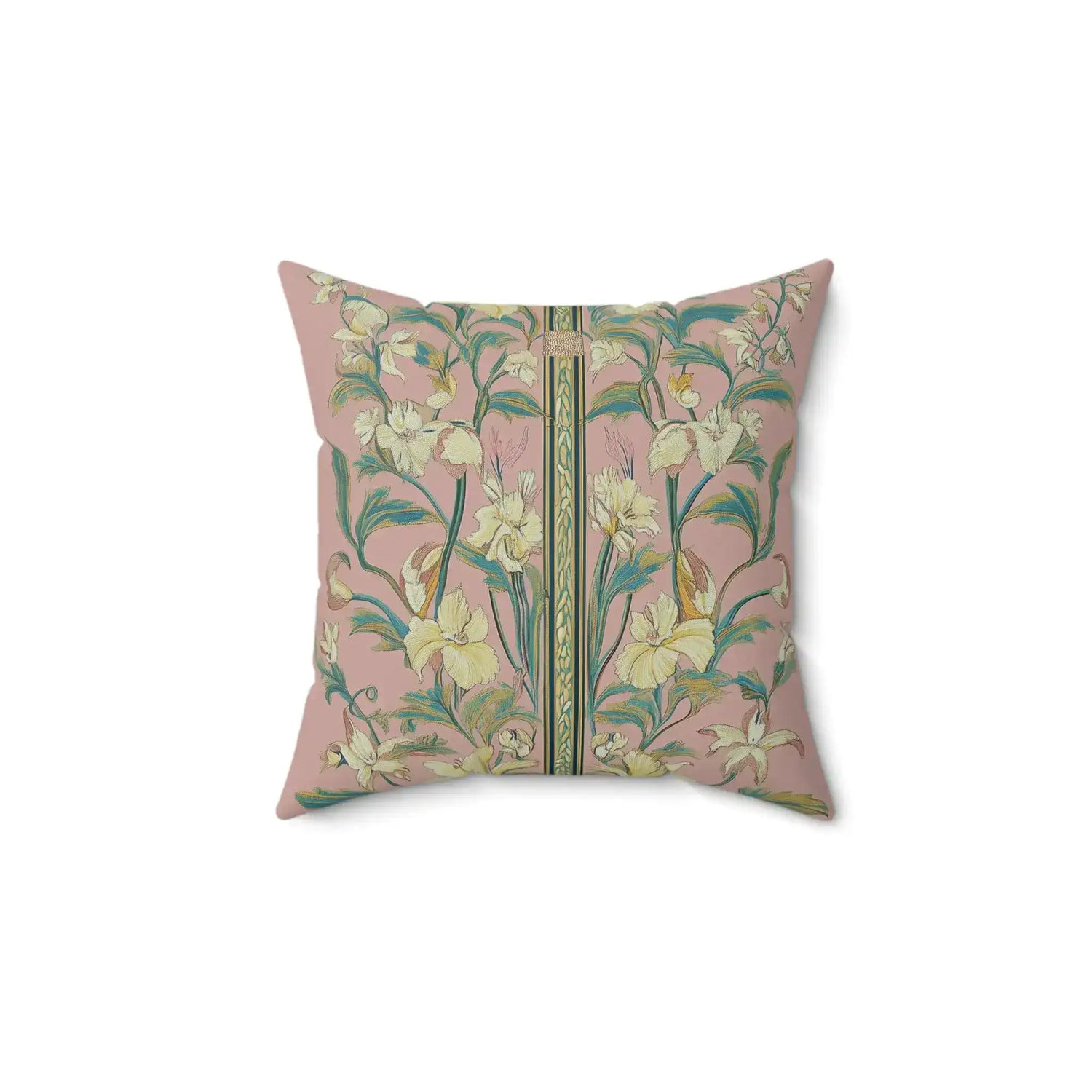 Art Nouveau Lily Garden Throw Pillow