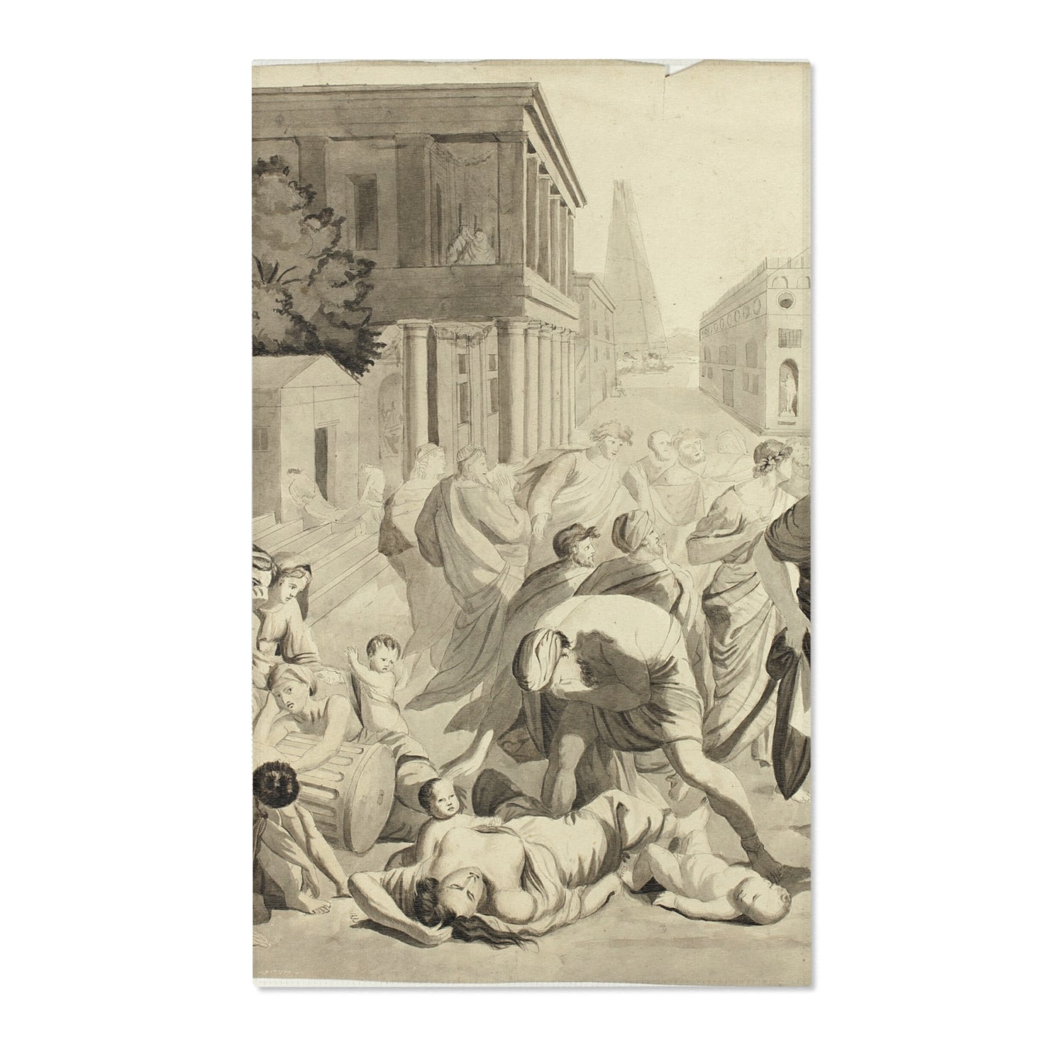 Plague of Ashdod - Nicolas Poussin Area Rug