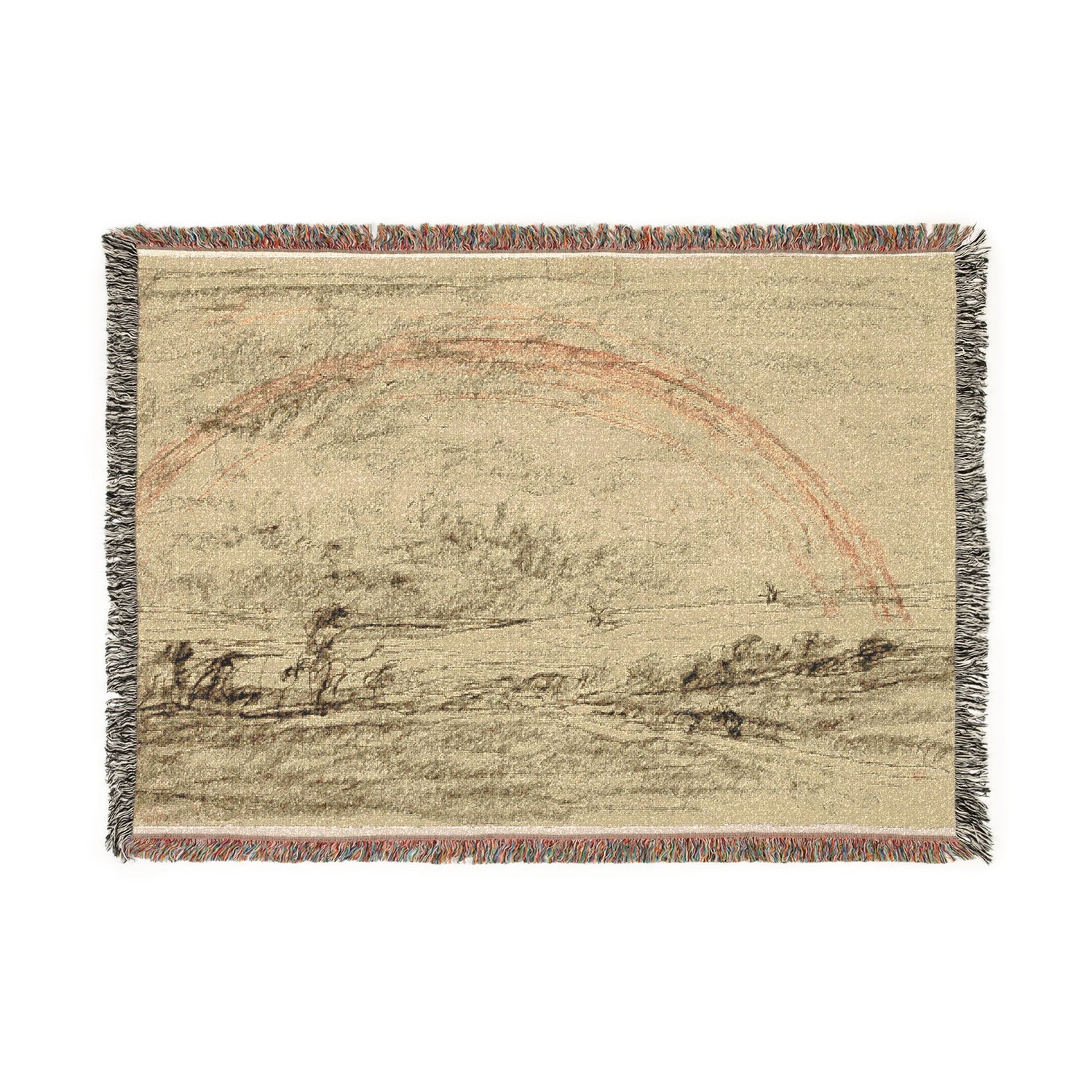 Landscape with a Rainbow - Charles François Daubigny Tapestry Blanket