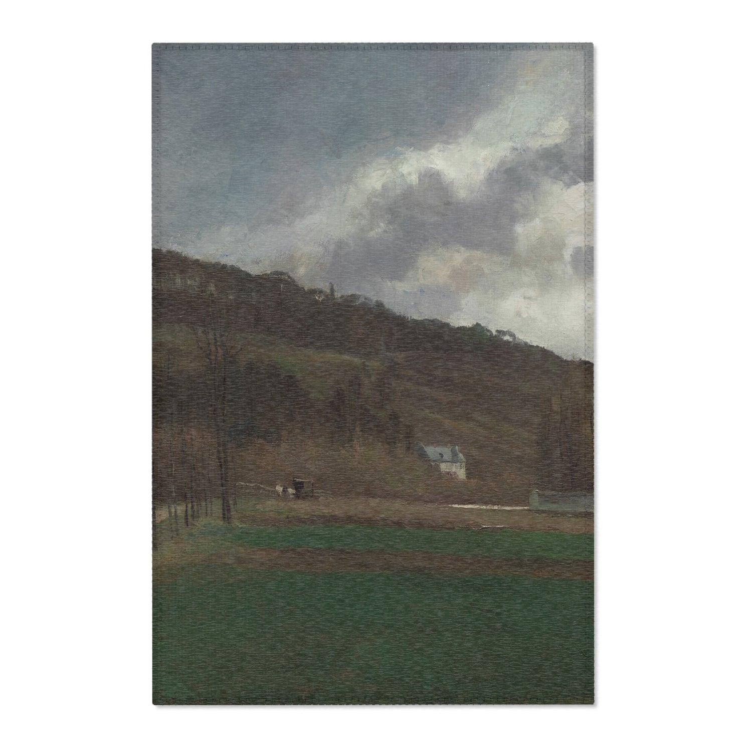 The Banks of the Marne in Winter - Camille Pissarro Area Rug