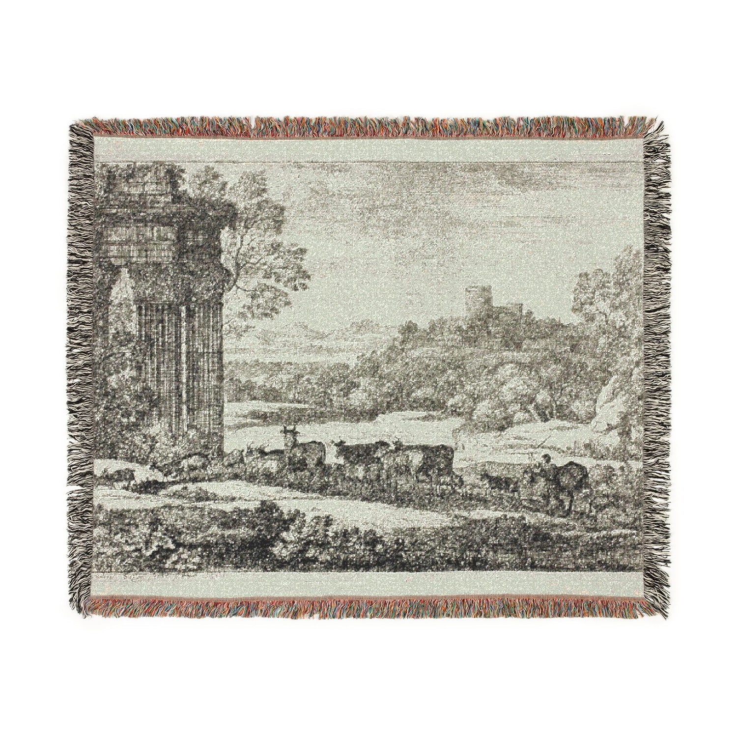 The Herd Returning in Stormy Weather - Claude Lorrain Tapestry Blanket