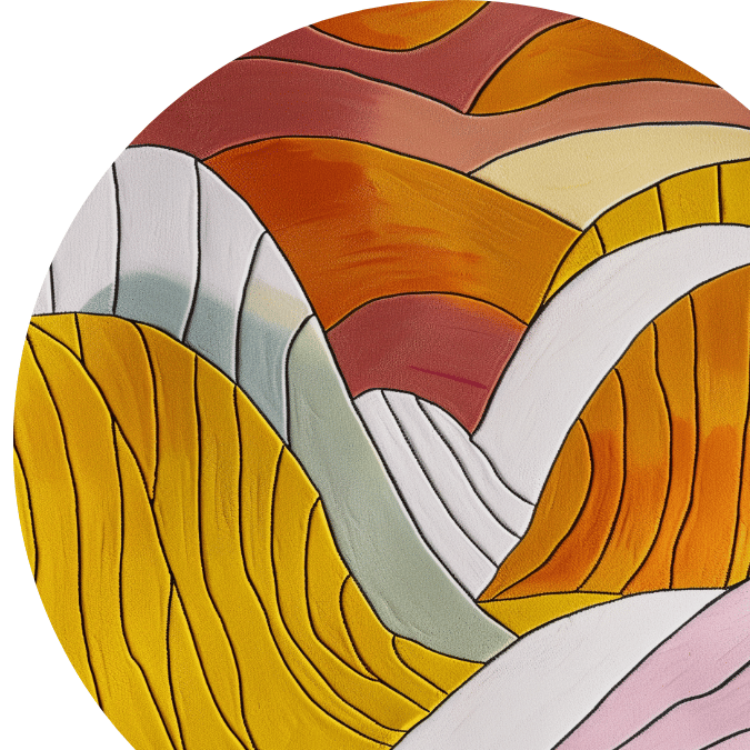 Abstract Sunset Hand Tufted Round Rug